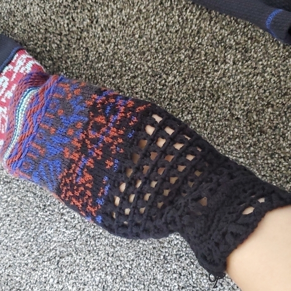 NWT Free People Mix Thermal Cuff Long Sleeve Top women boho - Picture 8 of 10